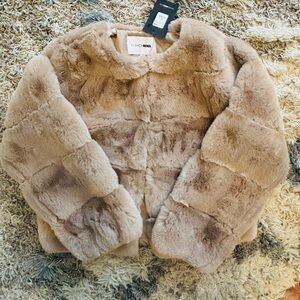 Fashion Nova Plush Beige Faux Fur Coat